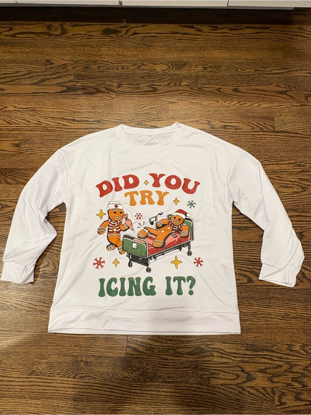 Long-Sleeve Holiday Graphic Tee - 'Did You Try Icing It?'